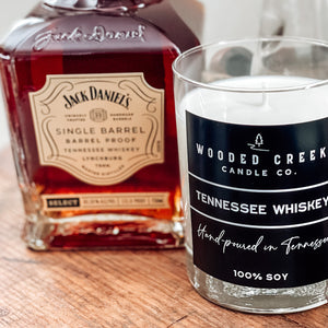 Tennessee Whiskey scented candle from Woods Creek