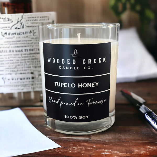 Tupelo Honey scented candle by Wooded Creek