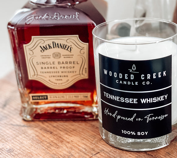 Tennessee Whiskey scented candle from Woods Creek